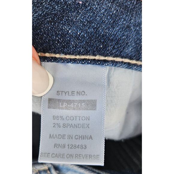 Vtg Y2K Litz Jeans 29 Extreme Distressed Glitzy Metallic Sequin Straight Leg - Picture 7 of 12